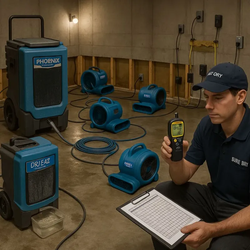 Structural Drying and Dehumidification process in Union City, CA